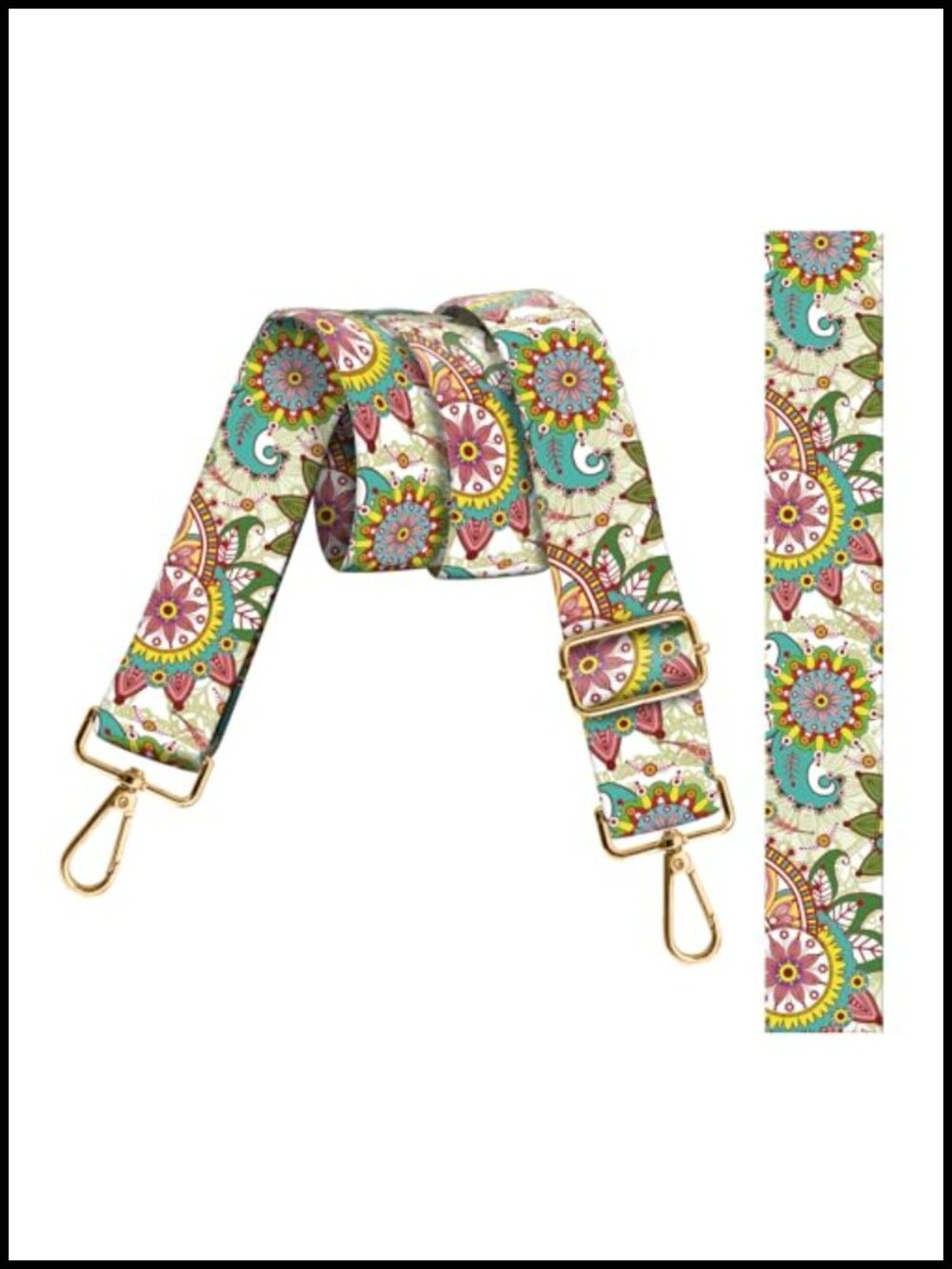 Purse Strap Replacement Crossbody Adjustable 1.5 in Wide Gold Buckle